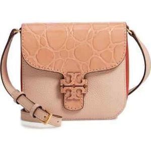Tory Burch McGraw embossed crossbody in Chai color